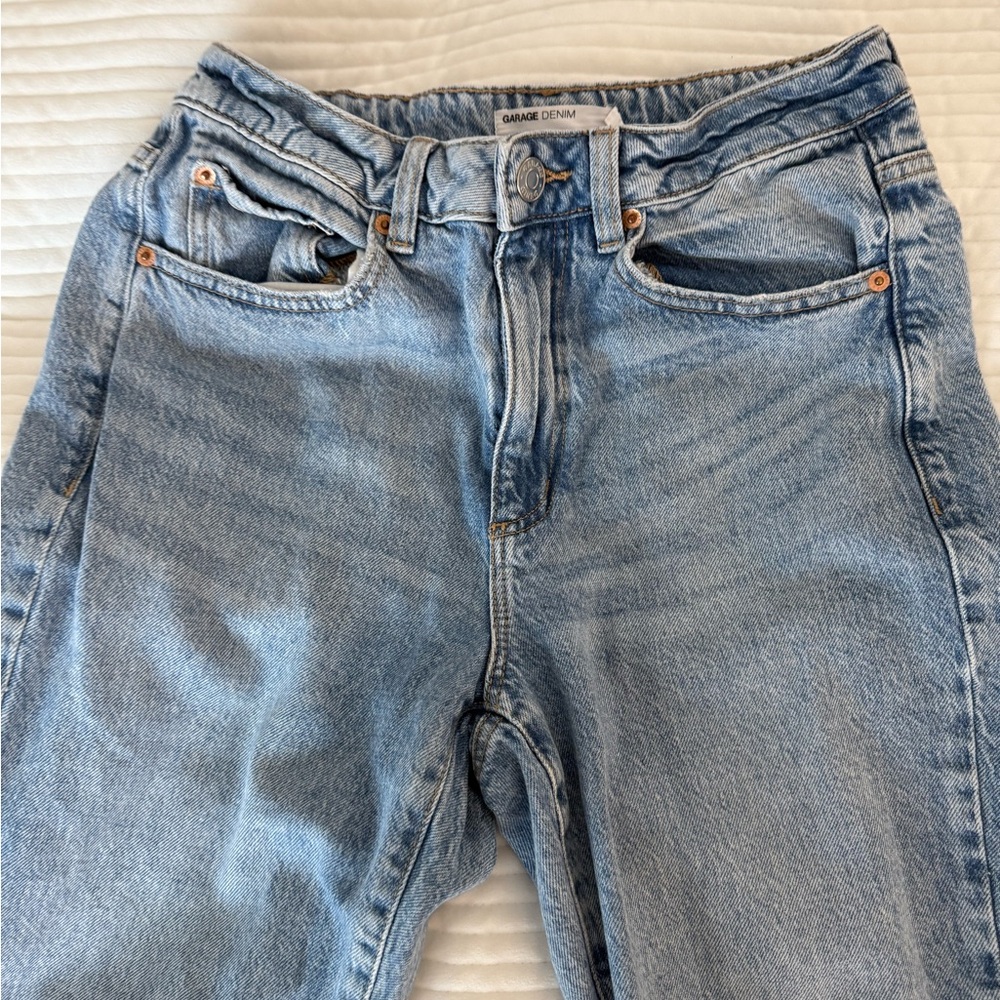 Garage Denim women's size 05/27 mom straight leg raw hem high rise jeans - Picture 4 of 5